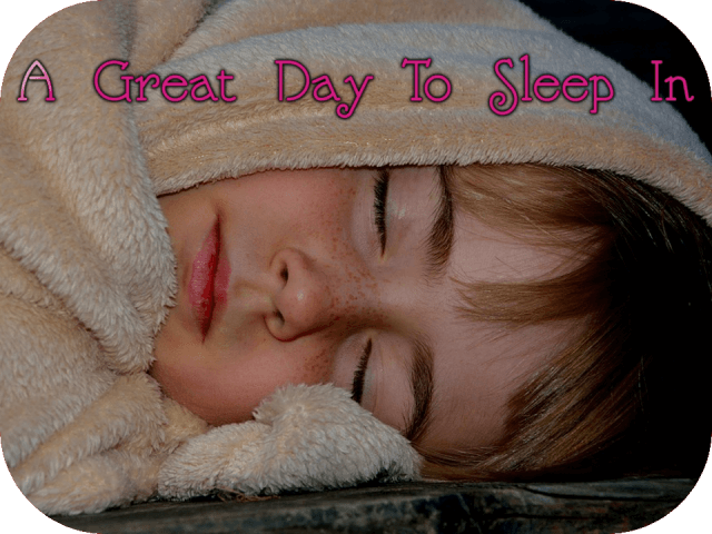 A Great Day To Sleep In